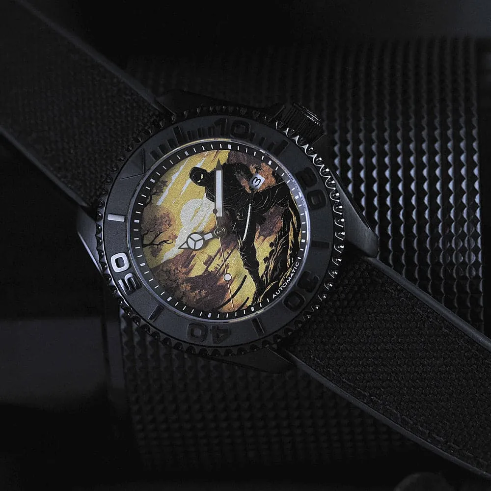 AG Collective The Shadow Ninja Series Dial Black Fabric Strap Men Watch G 8040 NIN-SHA