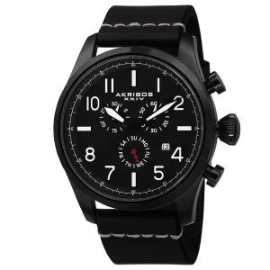 Akribos Xxiv Chronograph Black Dial Black Ion-plated Men's Watch AK705BK
