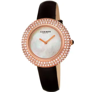 Akribos Xxiv Quartz Crystal White Dial Ladies Watch AK1049BKR