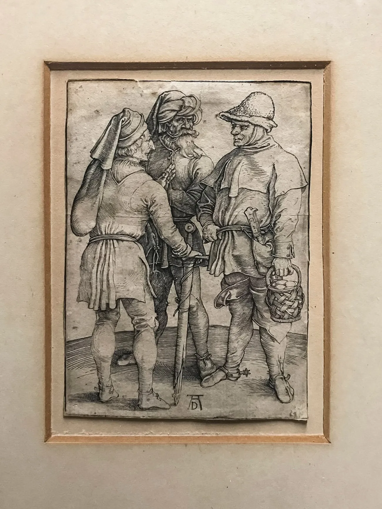 ALBRECHT DURER “Three Peasants in Conversation” C. 1496 Vintage- $30K APR w/CoA!
