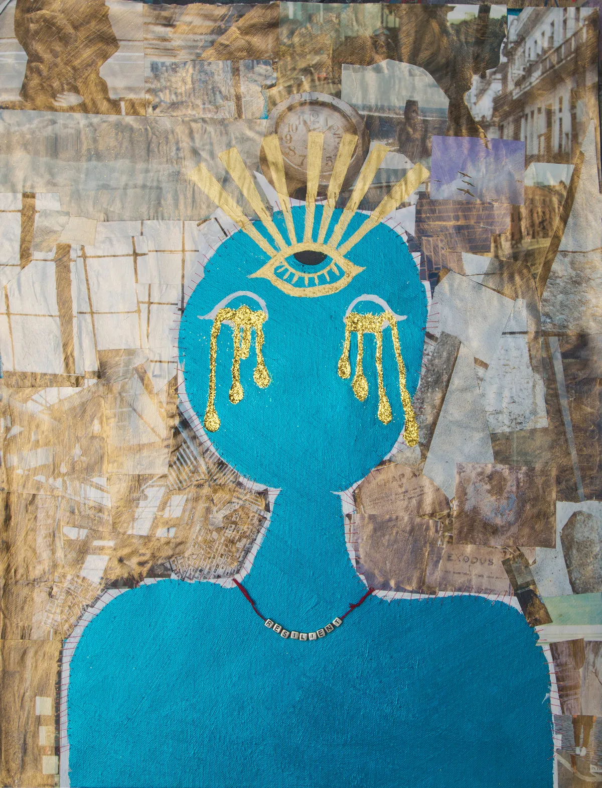 ALEXANDRA BENDIT "Close Your Eyes So You Can See" Multimedia on Canvas, 2021 - $5K Appraisal Value!