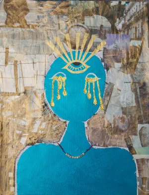ALEXANDRA BENDIT "Close Your Eyes So You Can See" Multimedia on Canvas, 2021 - $5K Appraisal Value!