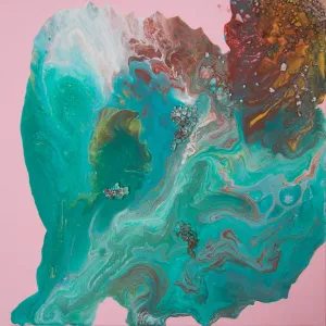ALEXANDRA BENDIT "Lovesick" Acrylic & Glass on Canvas, 2021 - $3K Appraisal Value!