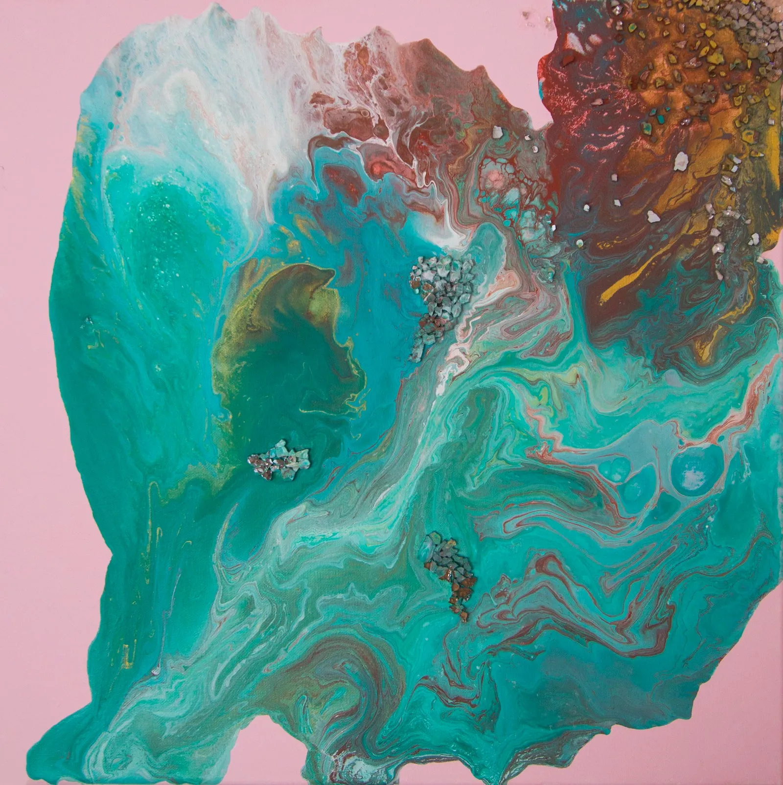 ALEXANDRA BENDIT "Lovesick" Acrylic & Glass on Canvas, 2021 - $3K Appraisal Value!