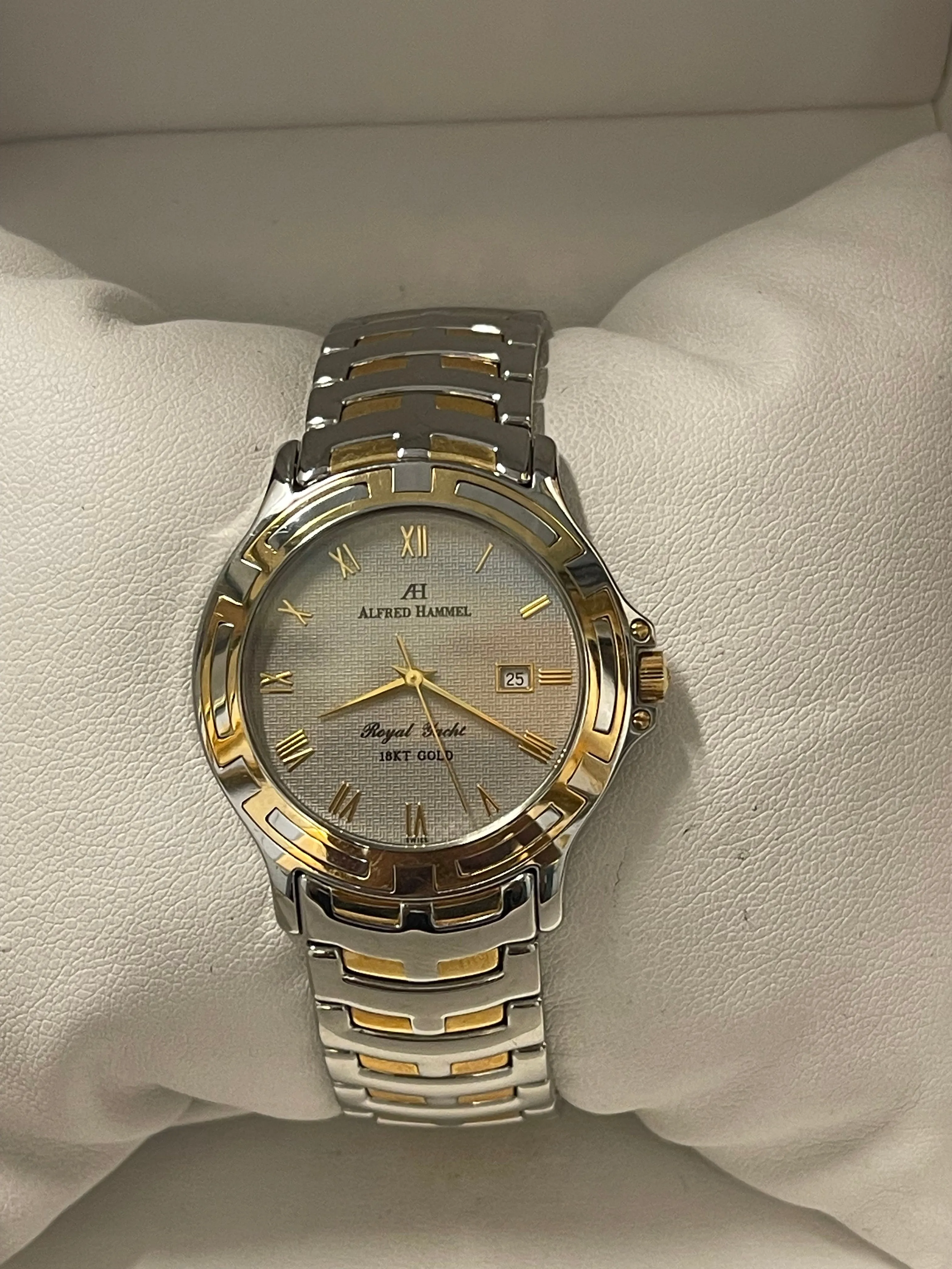 Alfred Hammel Royal Yacht 18K YG & SS Quartz Men's Wrist Watch - $10K APR w/ COA