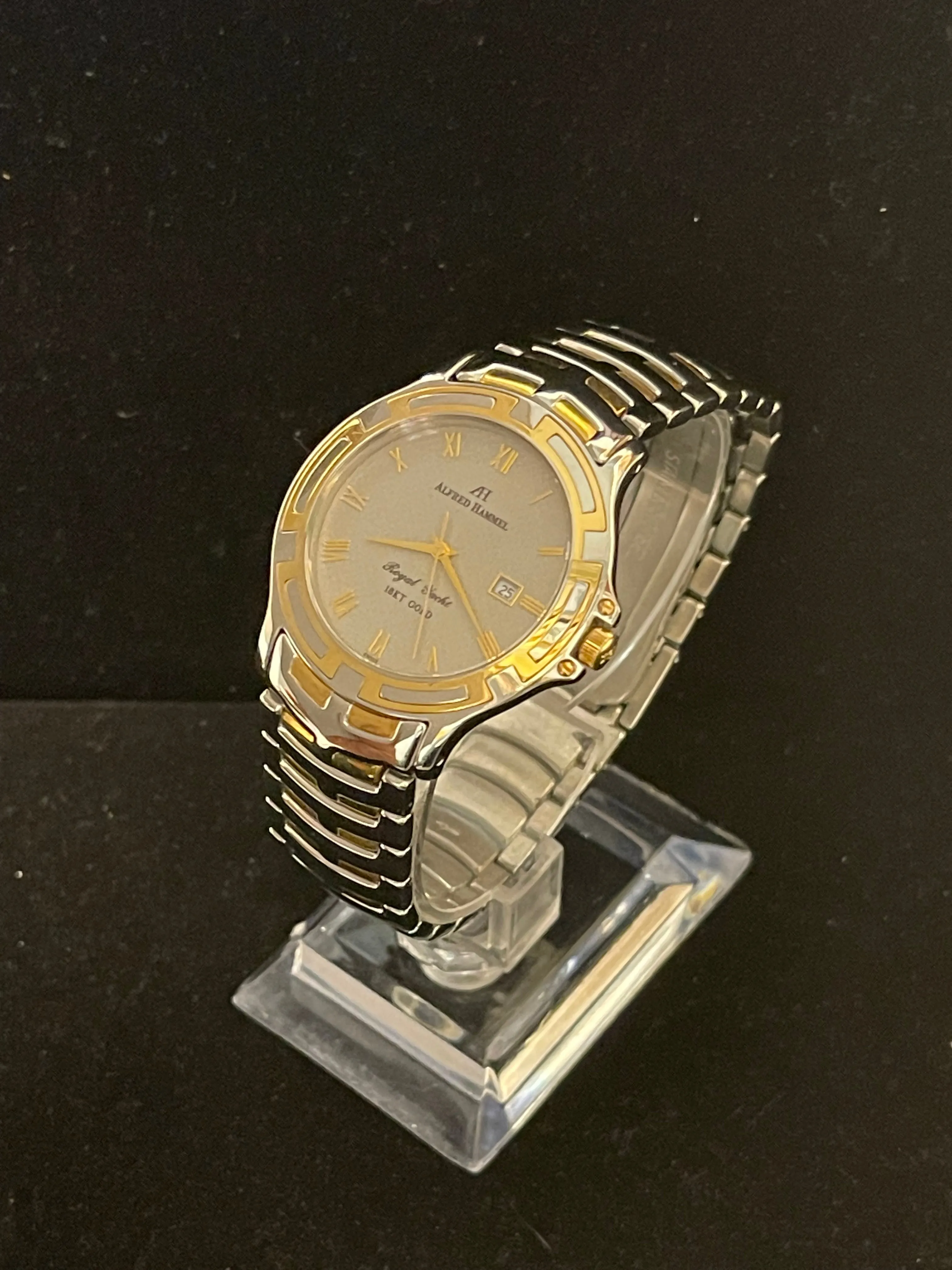 Alfred Hammel Royal Yacht 18K YG & SS Quartz Men's Wrist Watch - $10K APR w/ COA