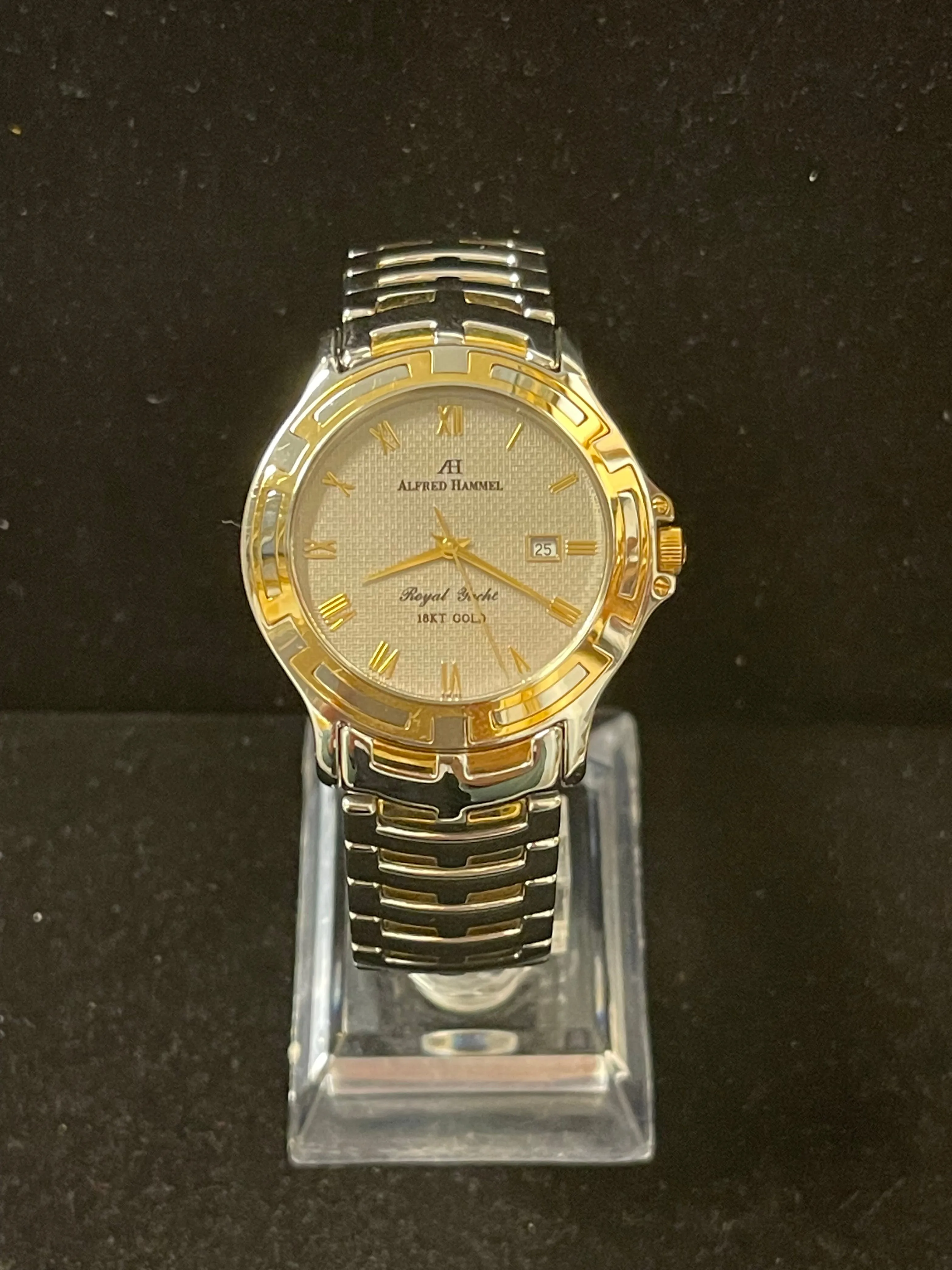 Alfred Hammel Royal Yacht 18K YG & SS Quartz Men's Wrist Watch - $10K APR w/ COA