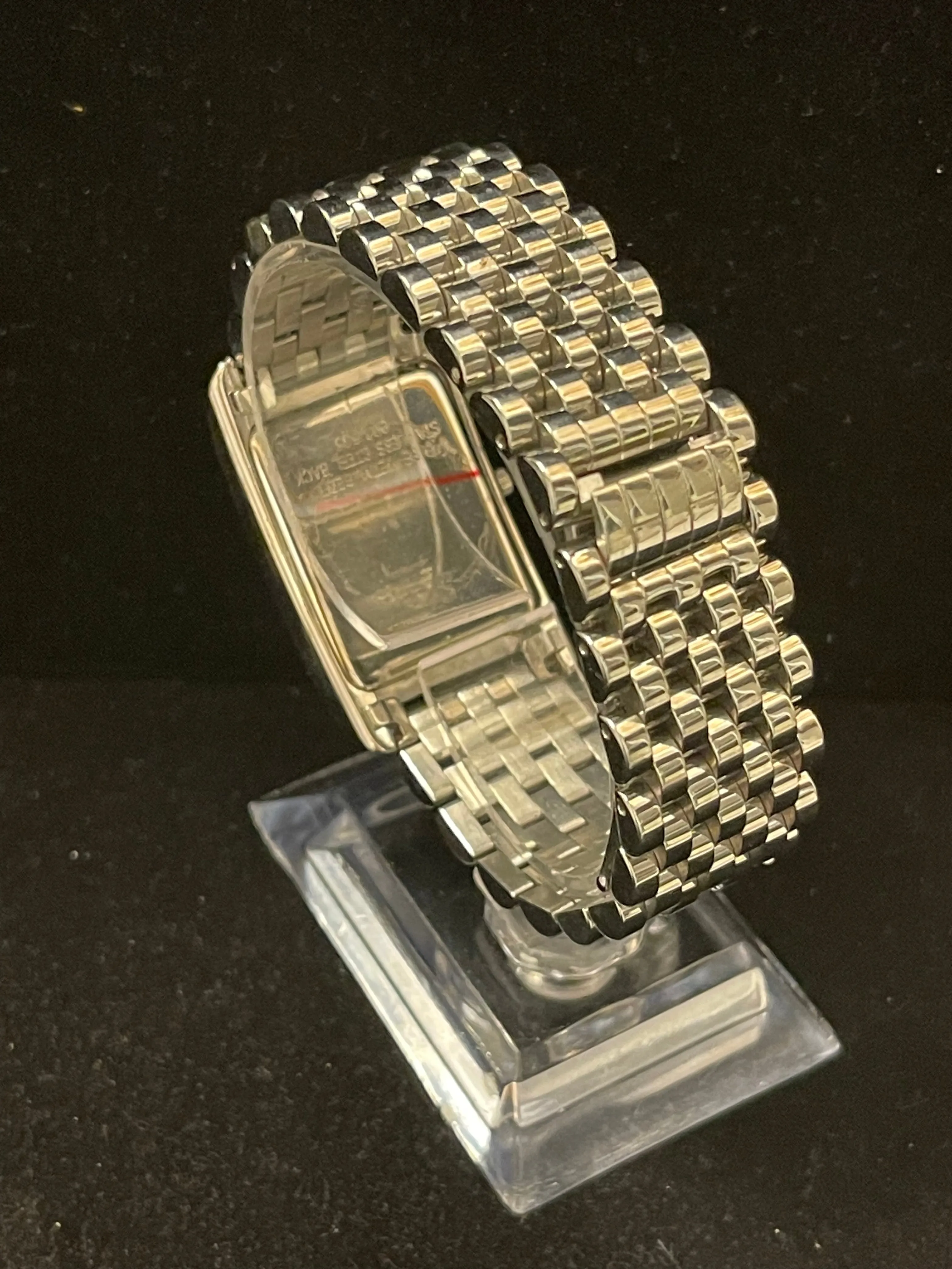 Alfred Hammel Tank Style White Dial SS Quartz Men's Wrist Watch - $6K APR w/ COA