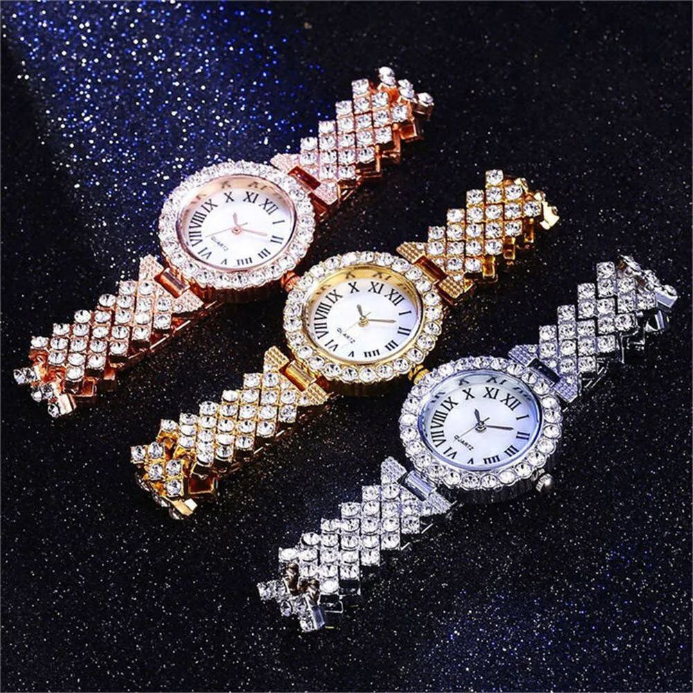 All Match Luxury Diamond-Encrusted Starry Elegant Quartz Watch Set with Diamonds
