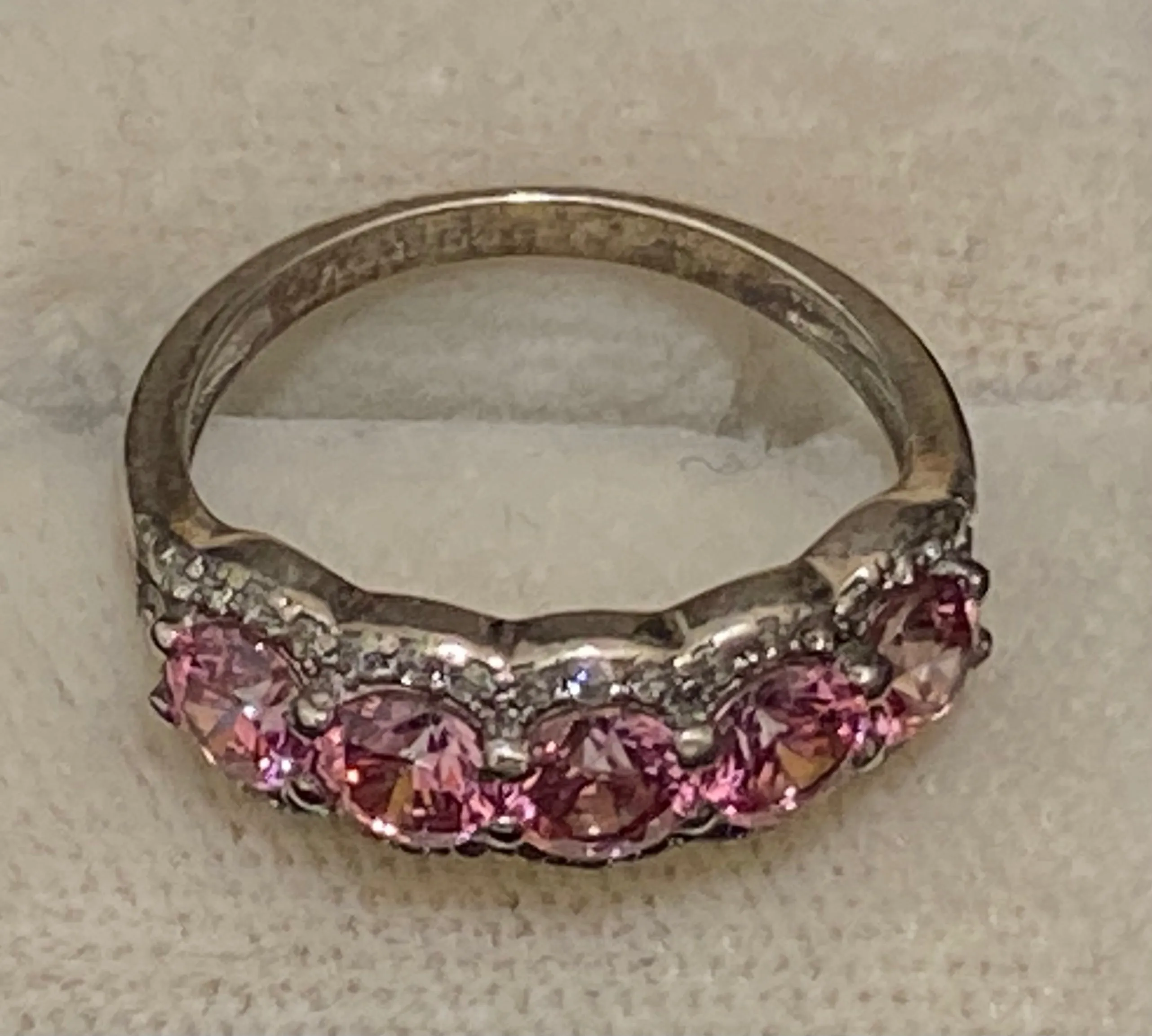 Amazing Unique Sterling Silver Pink Sapphire & 38-Diamond Ring - $2.5K Appraisal Value w/CoA}