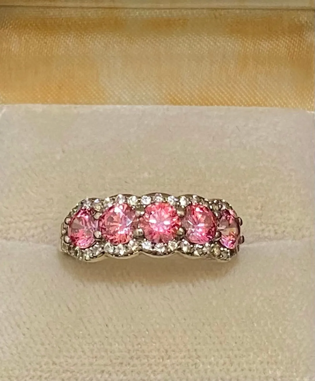 Amazing Unique Sterling Silver Pink Sapphire & 38-Diamond Ring - $2.5K Appraisal Value w/CoA}