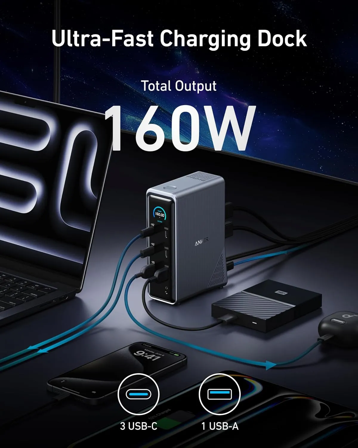 Anker Prime Docking Station, 14-Port with 160W Max Output