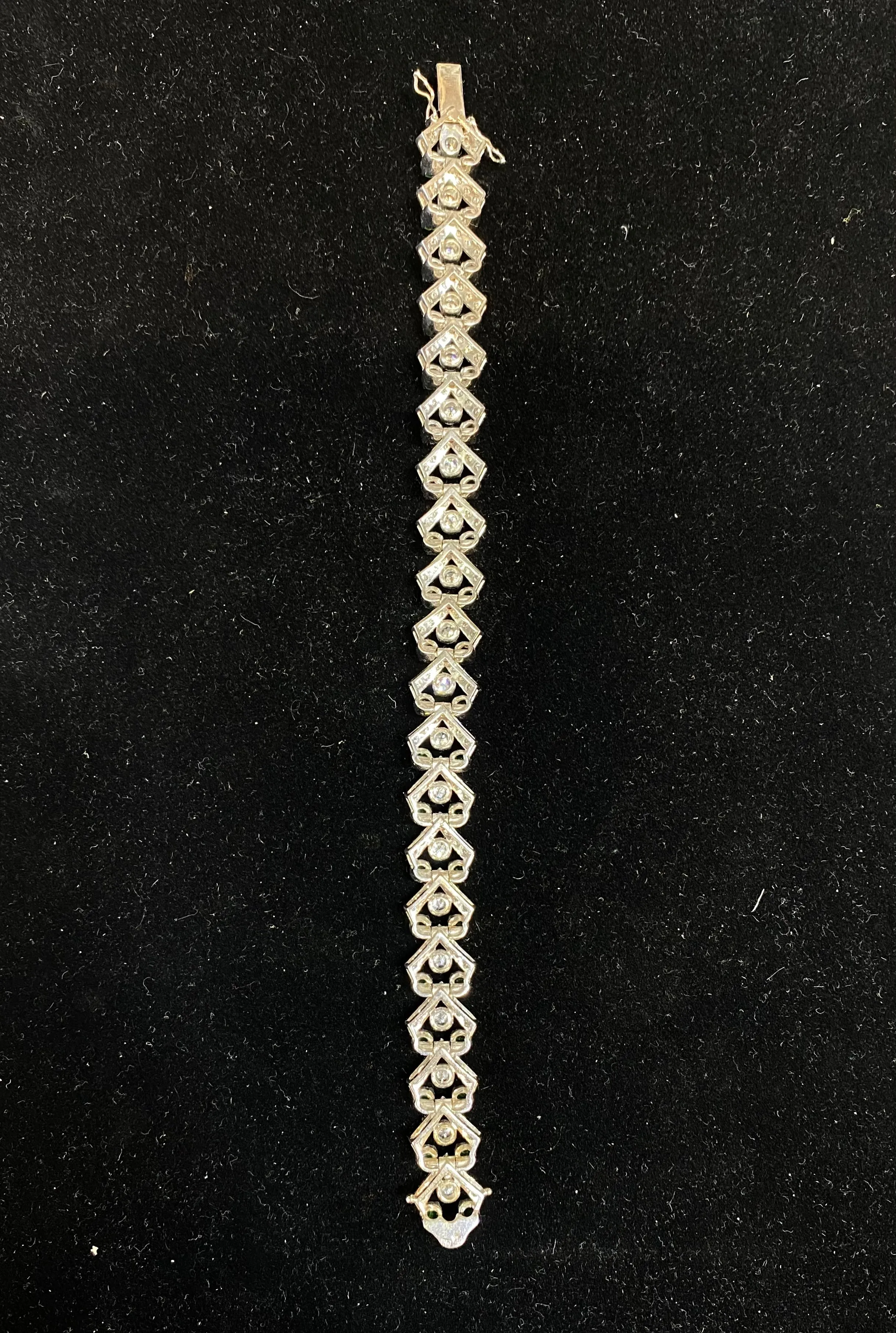 Antique 1950’s Style Solid White Gold with 160 Diamonds & 40 Emeralds Bracelet - $80K Appraisal Value w/CoA}