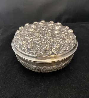 Antique C. 1800s Fine Silver European Repoussé Container - $4K APR Value w/ CoA!