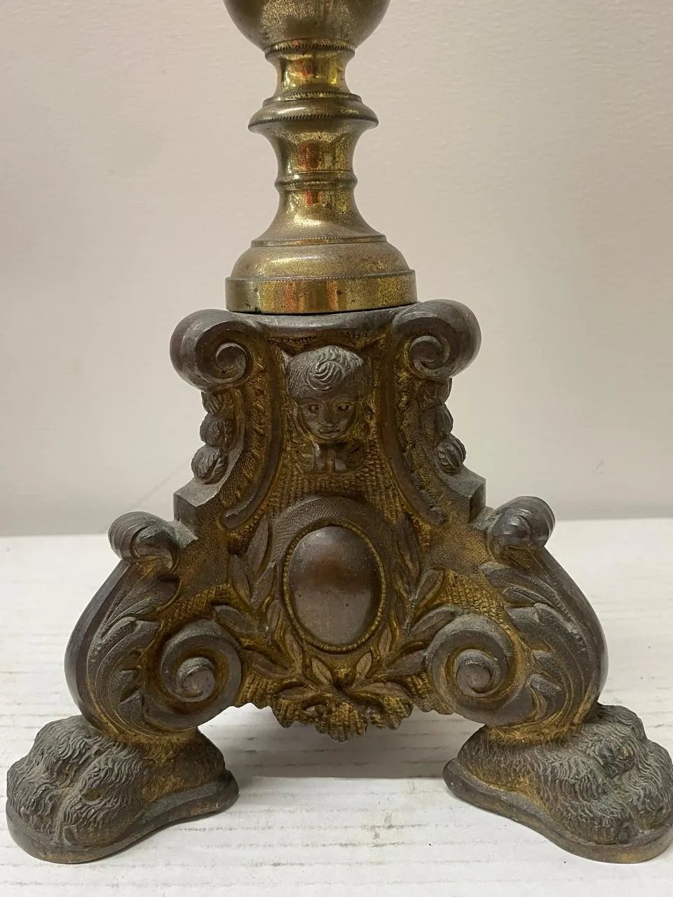 Antique French Brass Candlestick from Sherry Lehmann Collection - $15K APR w/CoA