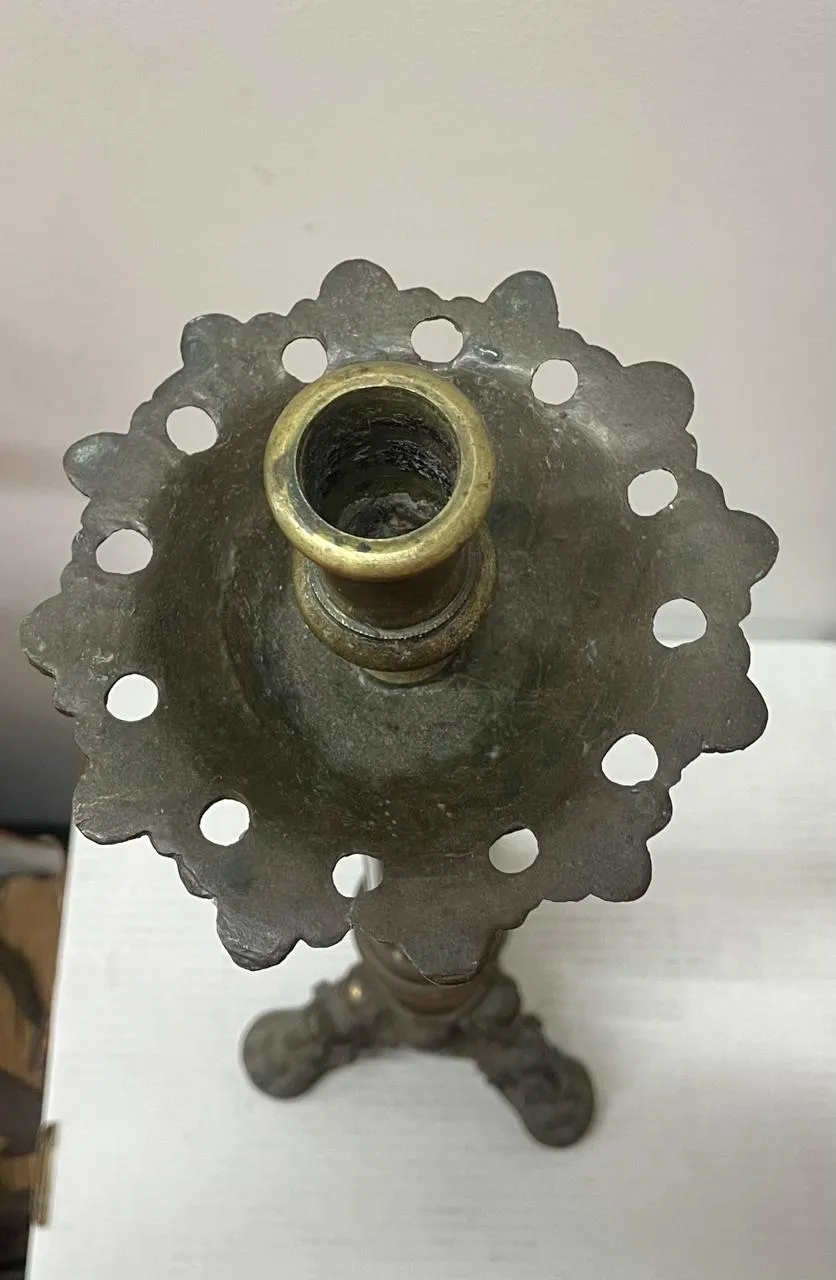 Antique French Brass Candlestick from Sherry Lehmann Collection - $15K APR w/CoA