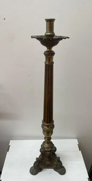 Antique French Brass Candlestick from Sherry Lehmann Collection - $15K APR w/CoA