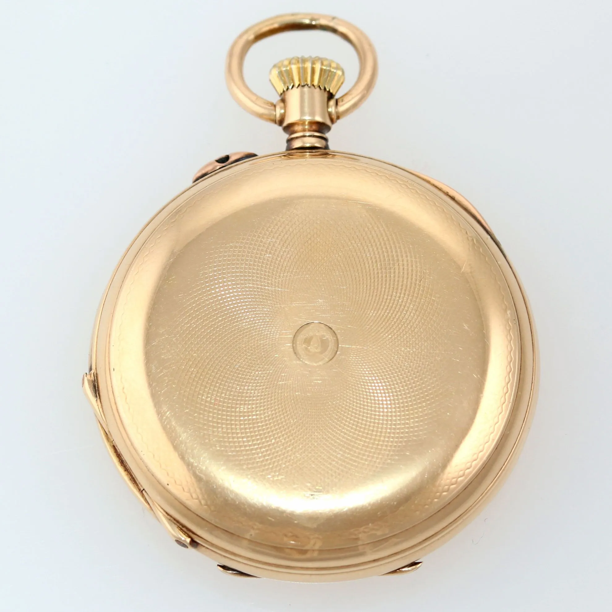 Antique H. Moser & Cie Solid 14k Yellow Gold White Roman Hunter Pocket Watch