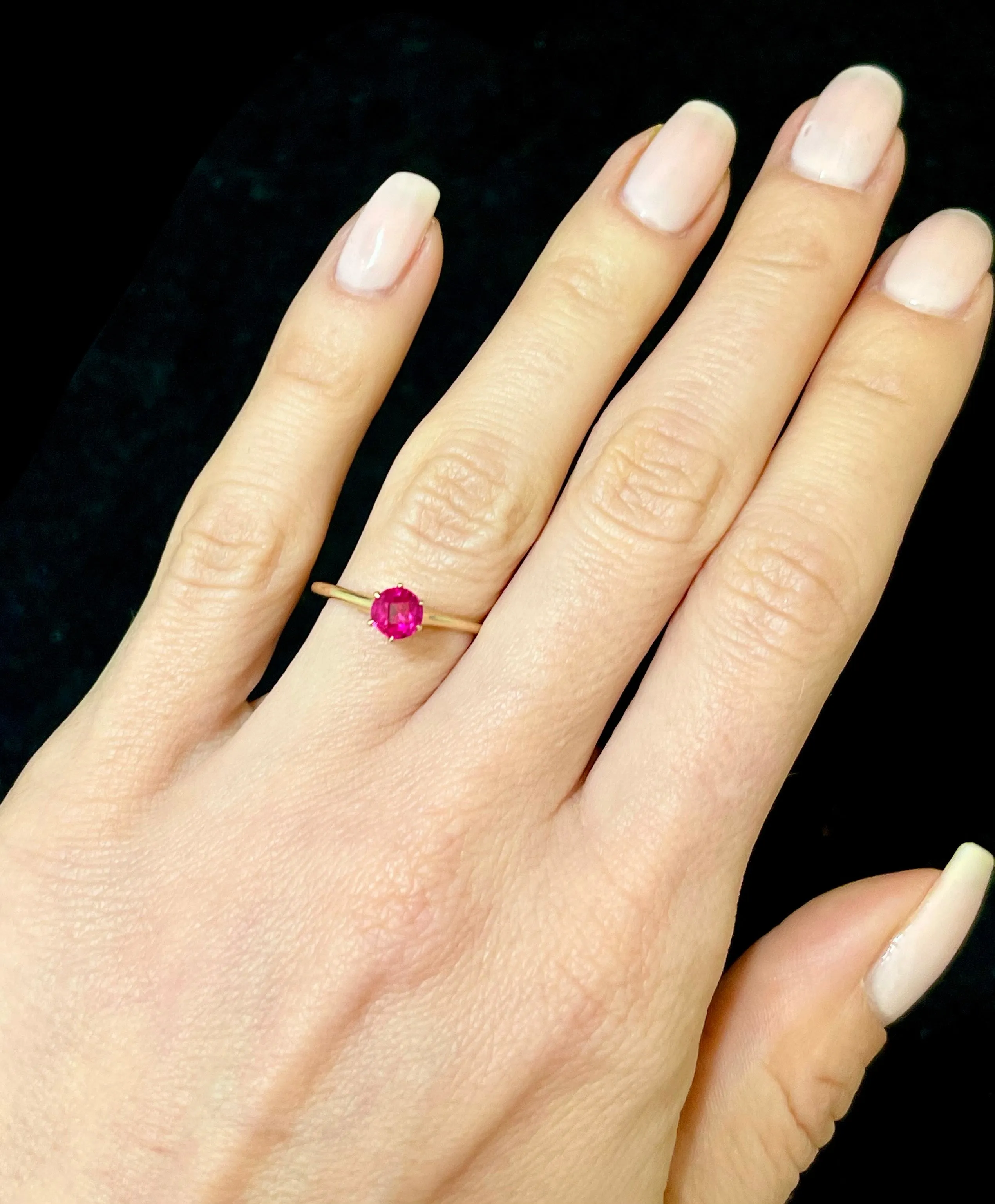 Antique Solitaire Ruby Ring in Solid Yellow Gold - $5K Appraisal Value w/CoA!