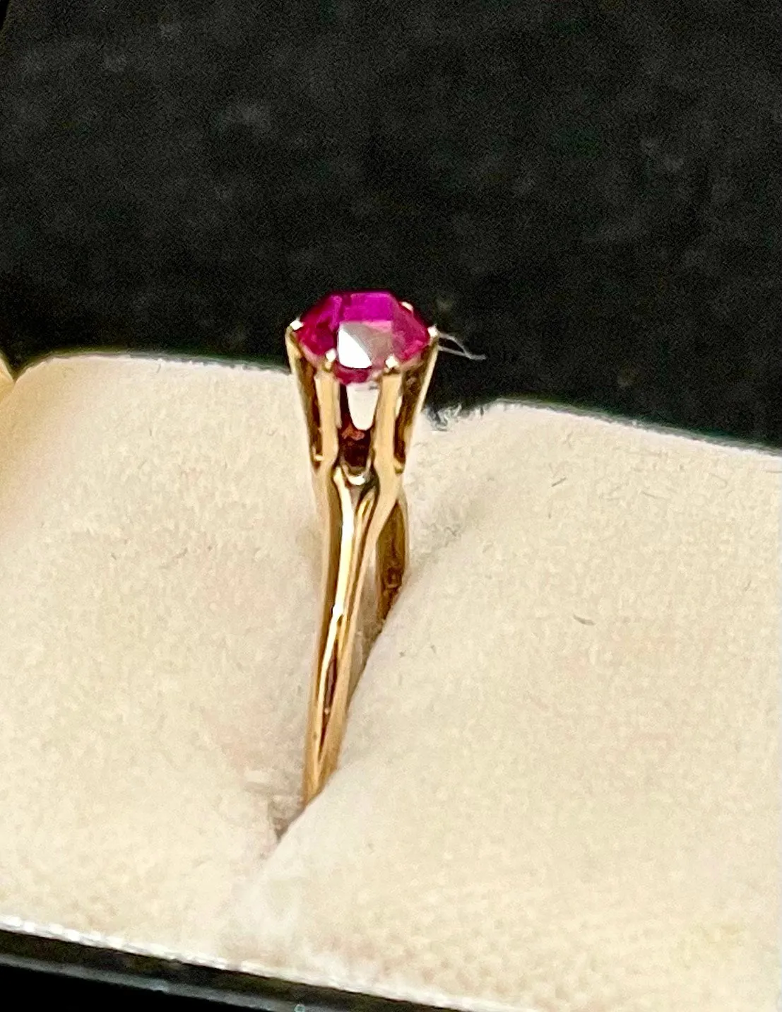 Antique Solitaire Ruby Ring in Solid Yellow Gold - $5K Appraisal Value w/CoA!