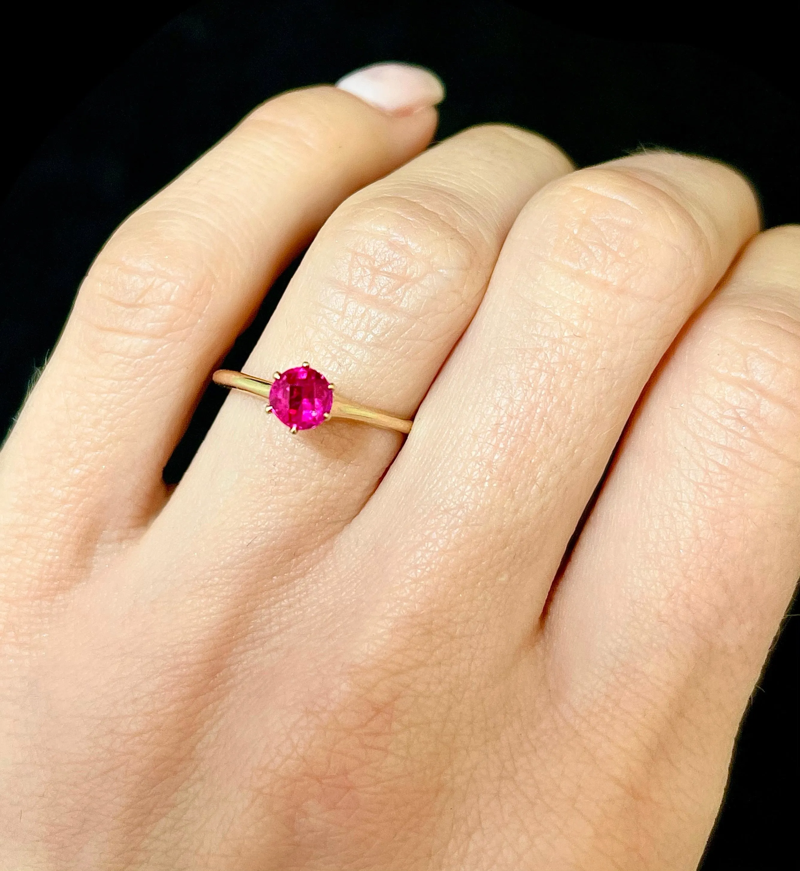 Antique Solitaire Ruby Ring in Solid Yellow Gold - $5K Appraisal Value w/CoA!