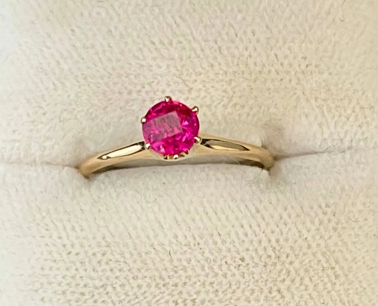 Antique Solitaire Ruby Ring in Solid Yellow Gold - $5K Appraisal Value w/CoA!