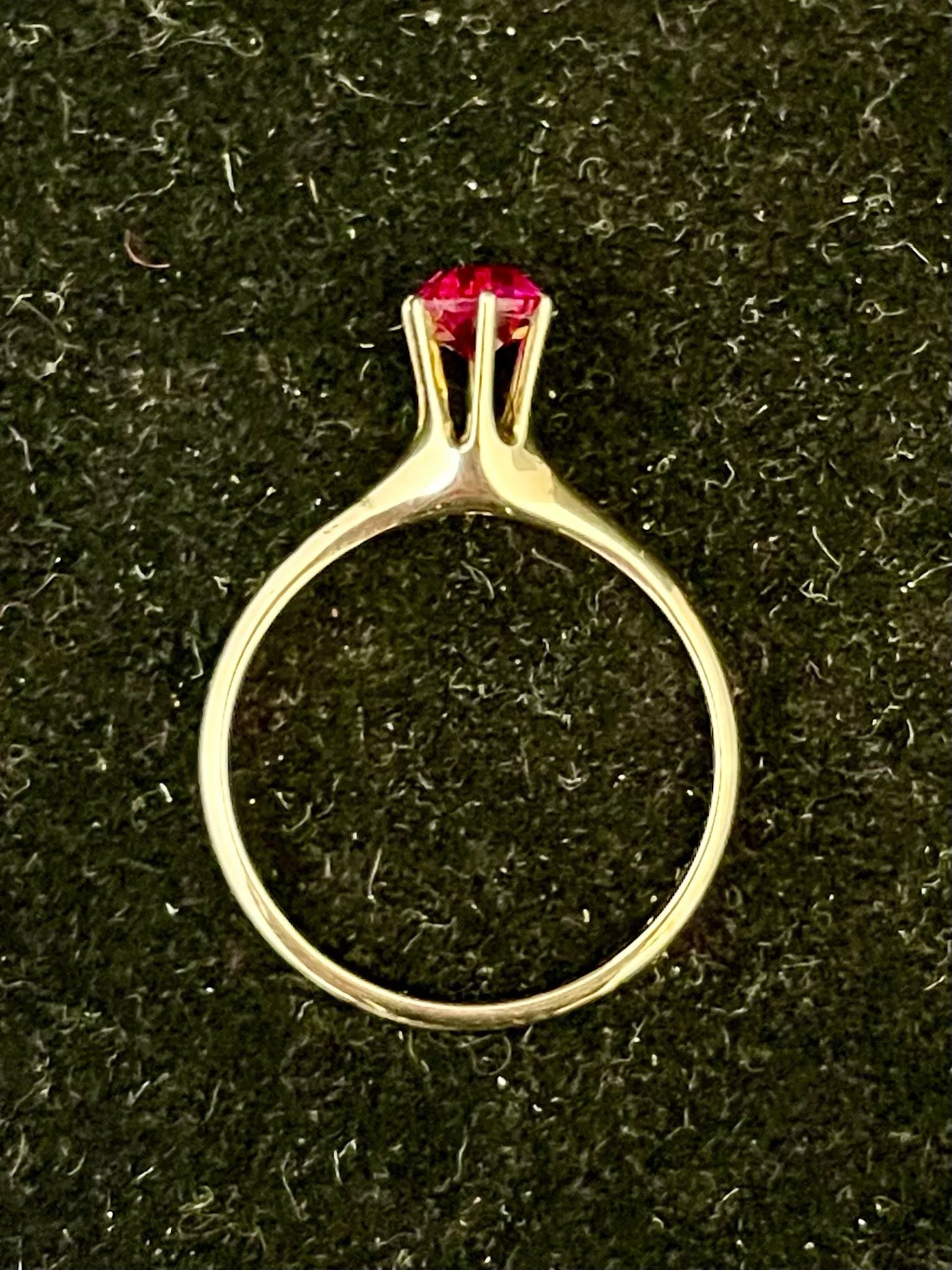 Antique Solitaire Ruby Ring in Solid Yellow Gold - $5K Appraisal Value w/CoA!