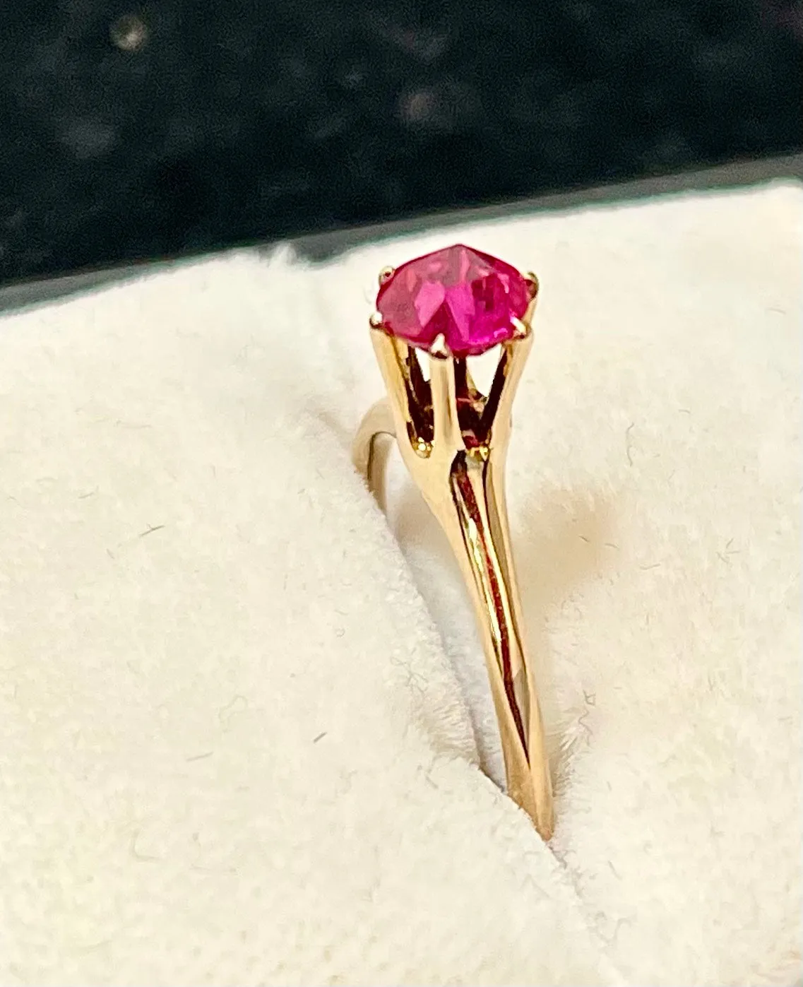 Antique Solitaire Ruby Ring in Solid Yellow Gold - $5K Appraisal Value w/CoA!