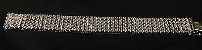 Antique Style Designer 11 Carat 5-Row Diamond Bracelet in 14K White Gold - $50K VALUE