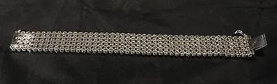 Antique Style Designer 11 Carat 5-Row Diamond Bracelet in 14K White Gold - $50K VALUE