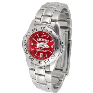 Arkansas Razorbacks Ladies AnoChrome  Steel Band Sports Watch