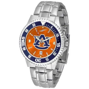 Auburn Tigers Mens Competitor AnoChrome Steel Band Watch w/ Colored Bezel