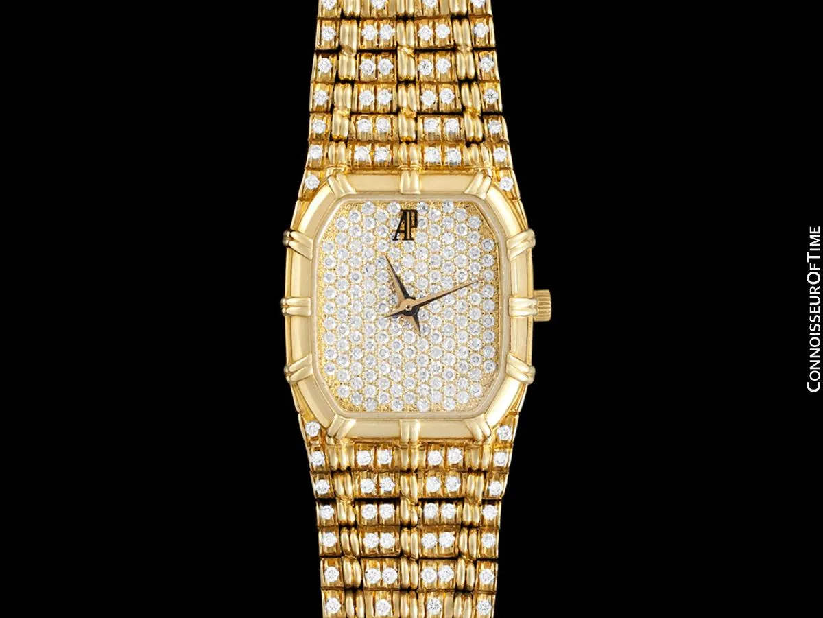 Audemars Piguet Very Rare & Exquisite Ladies 4 Carat Bamboo Bracelet Watch - 18K Gold & Diamonds