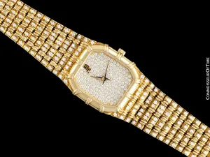 Audemars Piguet Very Rare & Exquisite Ladies 4 Carat Bamboo Bracelet Watch - 18K Gold & Diamonds