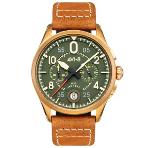 AVI-8 Spitfire Lock Bronze Green Chrono Watch AV-4089-02