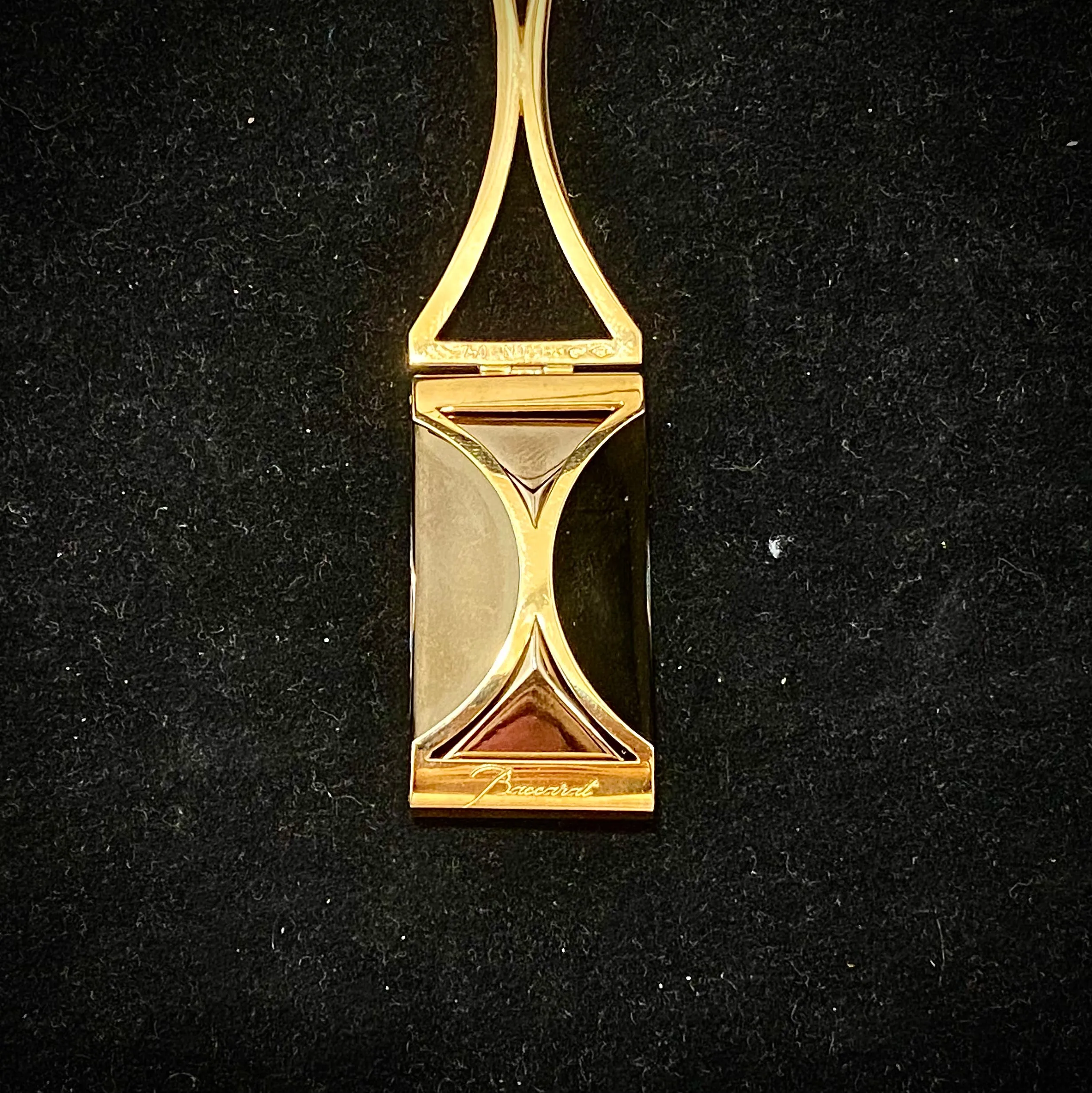 BACCARAT 18K Yellow Gold with Brown Mordore Lead Crystal Necklace - $20K Appraisal Value w/CoA}