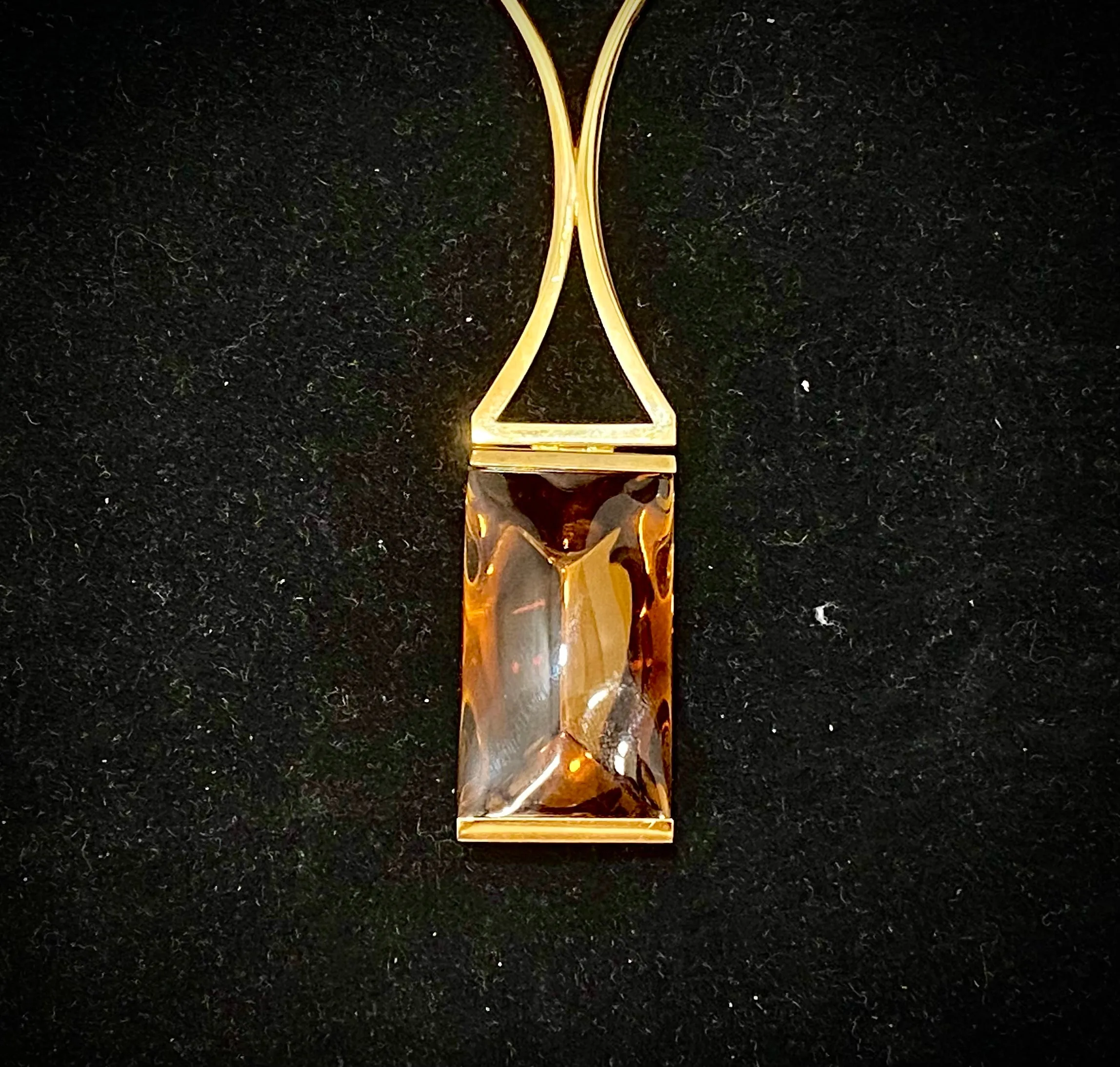 BACCARAT 18K Yellow Gold with Brown Mordore Lead Crystal Necklace - $20K Appraisal Value w/CoA}
