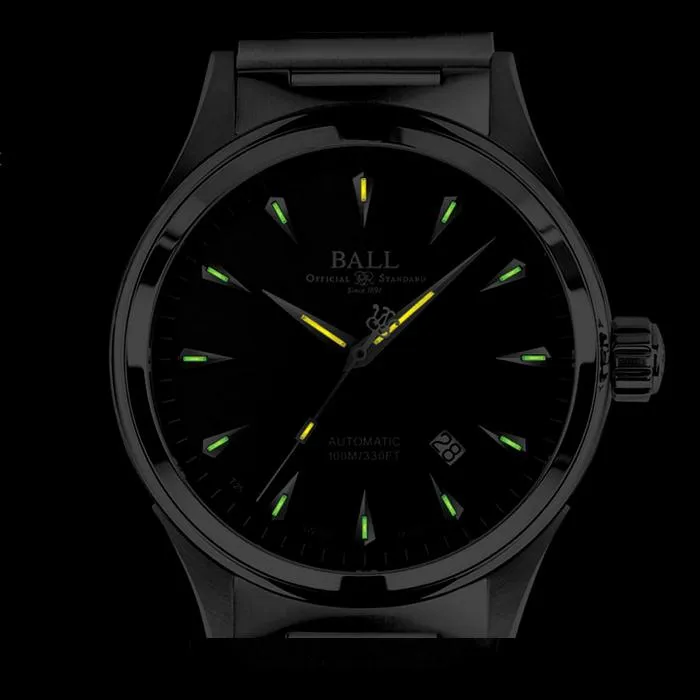 Ball Watch Fireman Racer Classic Automatic Stainless Steel Leather Strap Watch, NM2288C-LJ-GY