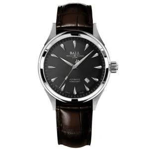 Ball Watch Fireman Racer Classic Automatic Stainless Steel Leather Strap Watch, NM2288C-LJ-GY
