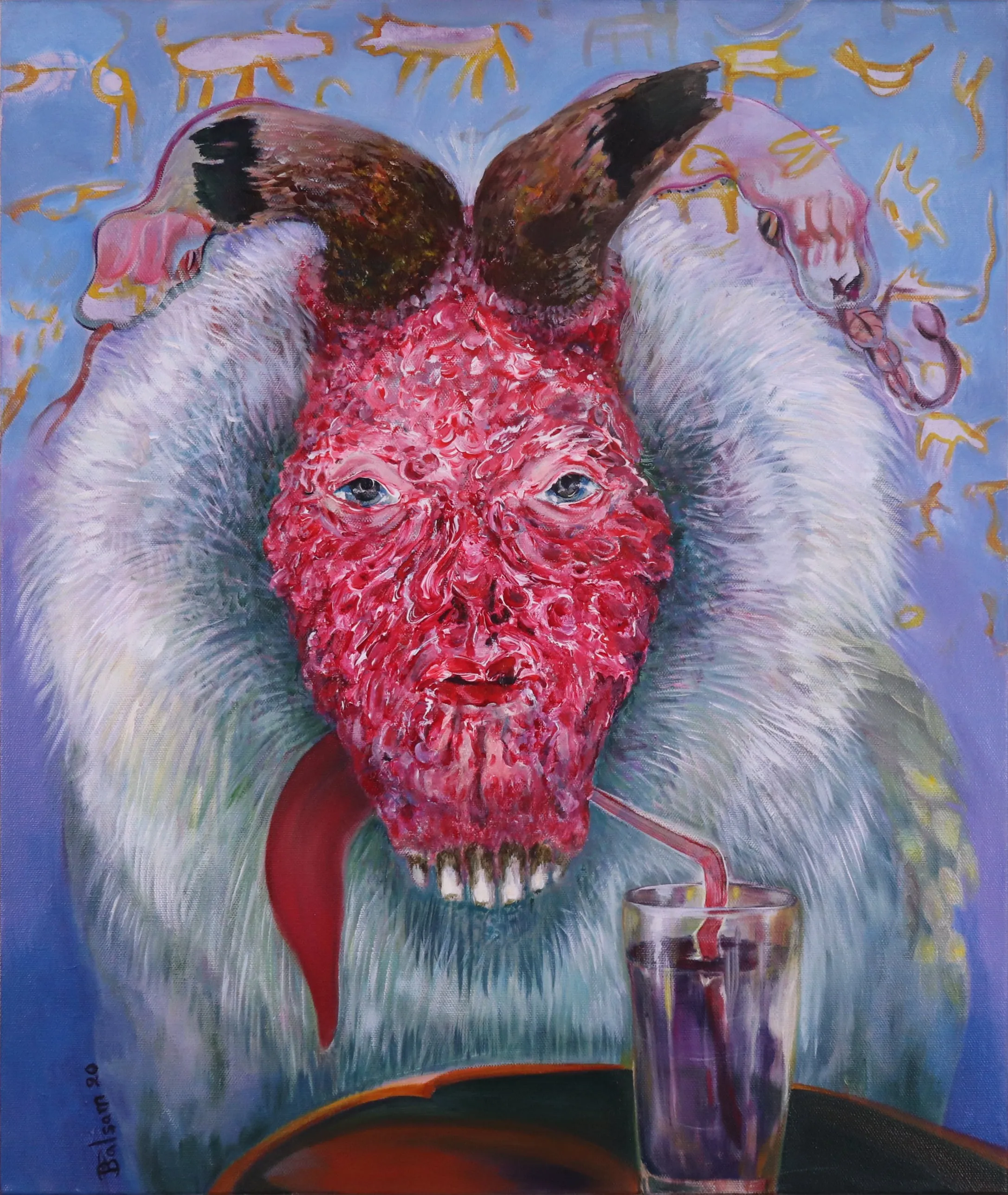BALSAM ABO ZOUR "Happy Hour" Oil on Canvas, 2020 - $8K Appraisal Value!