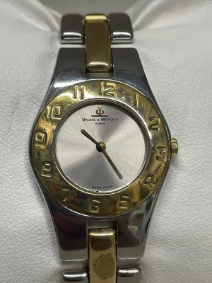 Baume & Mercier Ladies' Watch Gold Stainless Steel, Platinum Dial -$6K APRw/COA!