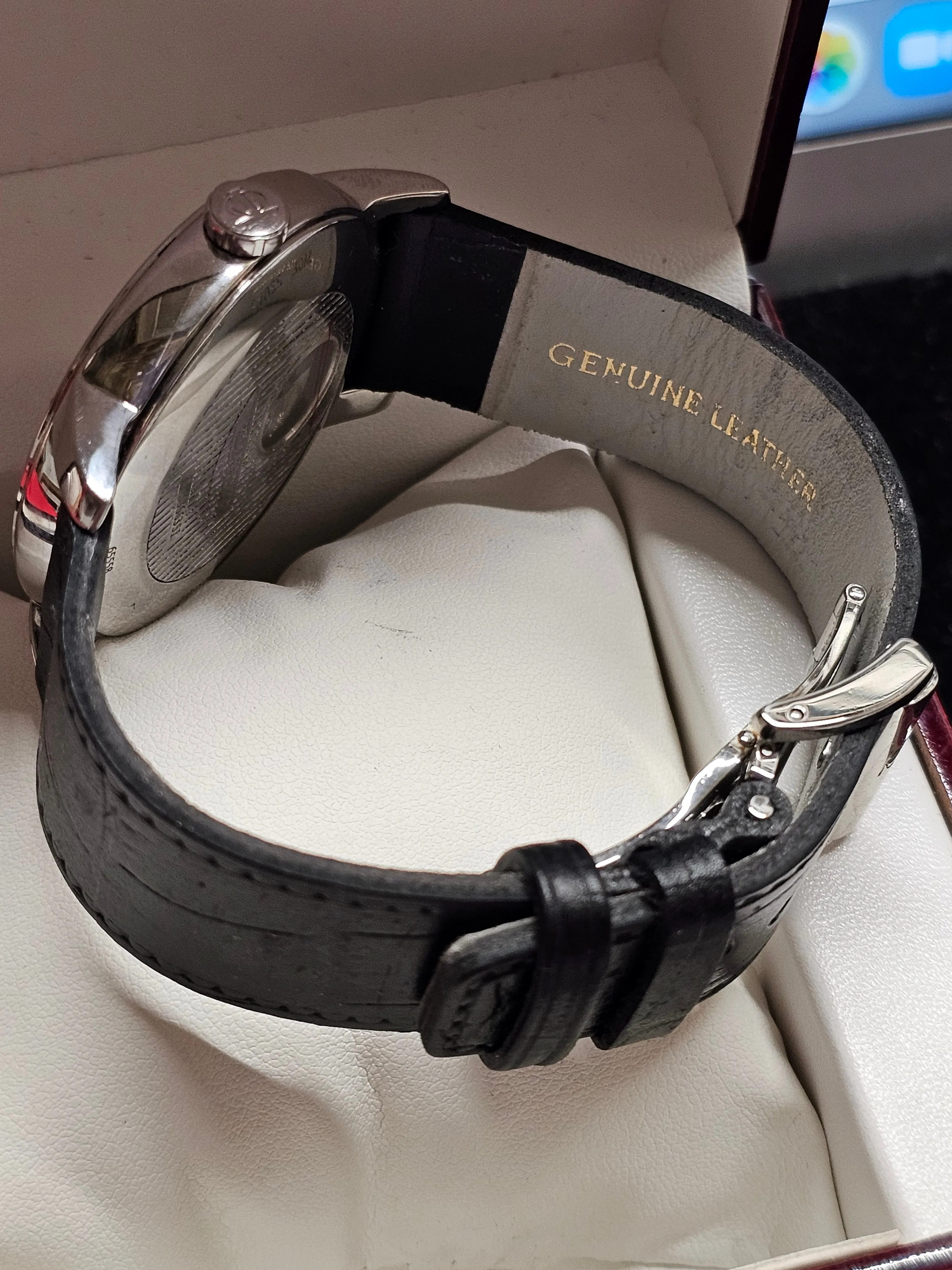BAUME & MERCIER SS Large Round Case Skeleton Back Men's Watch - $10K APR w/ COA!