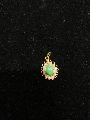 Beautiful Jade SYG Pendant with 12 Pearls - $6K Appraisal Value w/ CoA! }