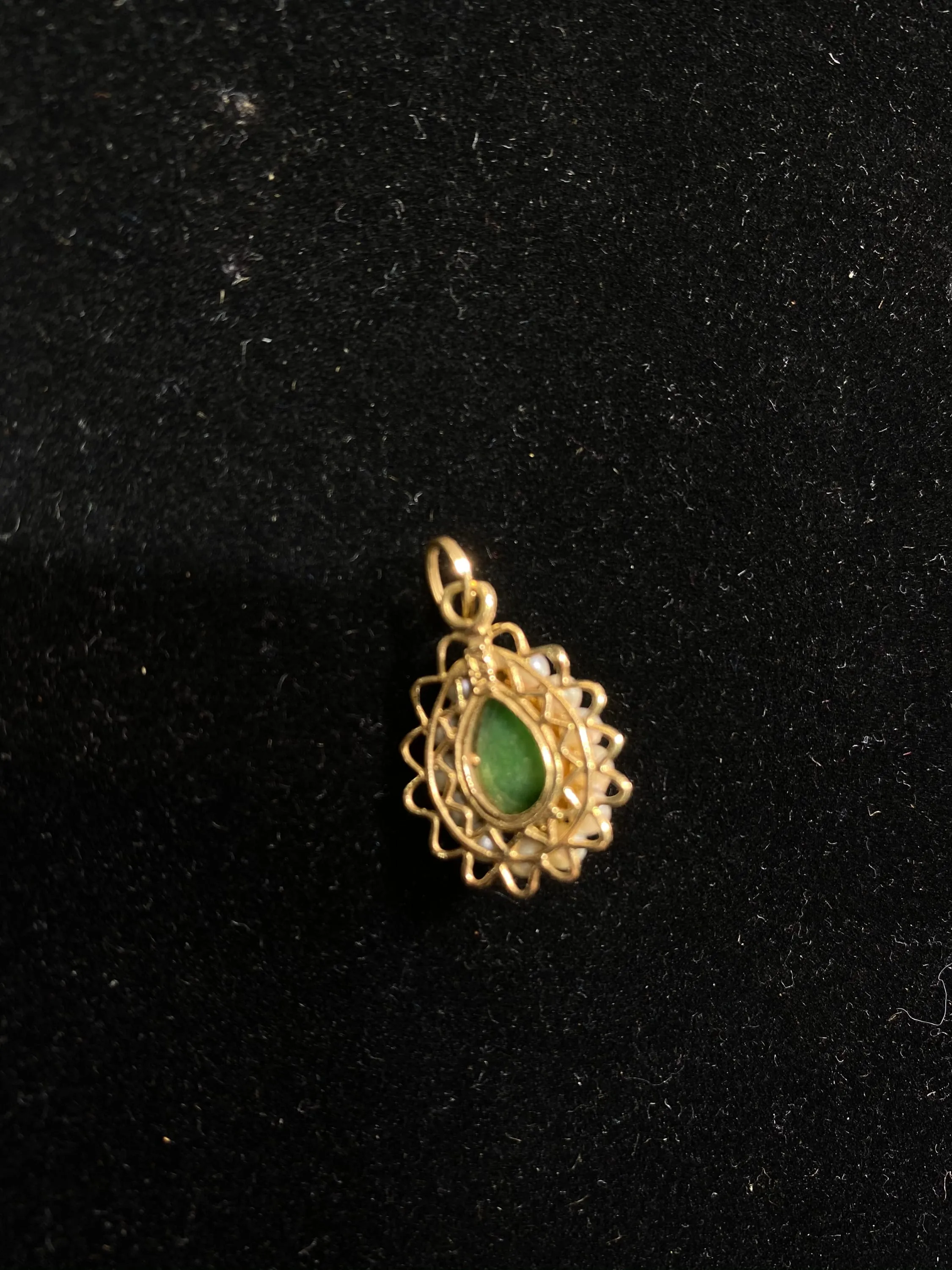 Beautiful Jade SYG Pendant with 12 Pearls - $6K Appraisal Value w/ CoA! }