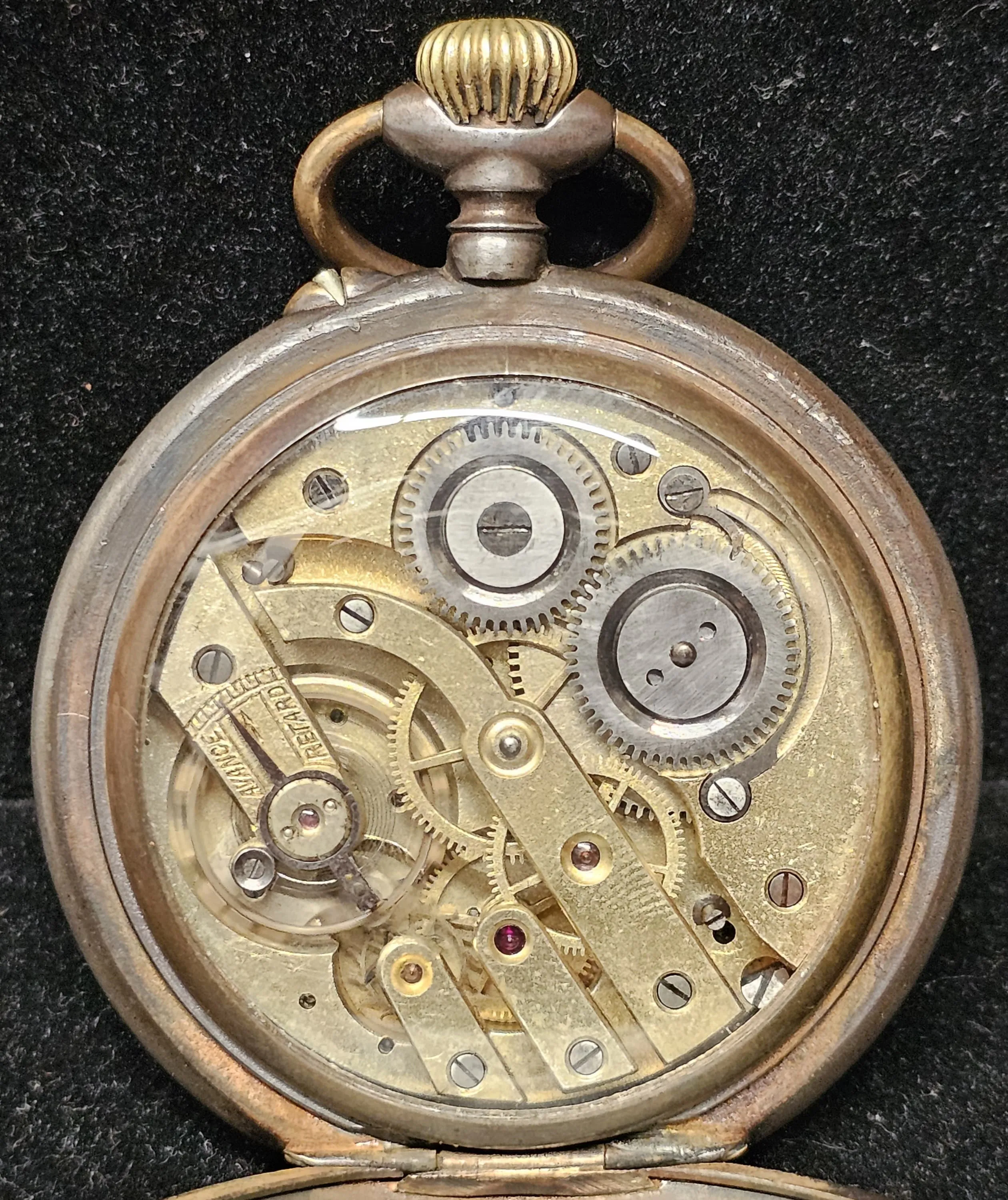 BEAUTIFUL VINTAGE POCKET WATCH, GUNMETAL, CIRCA 1870s UNIQUE - $15K APR w/ COA!!