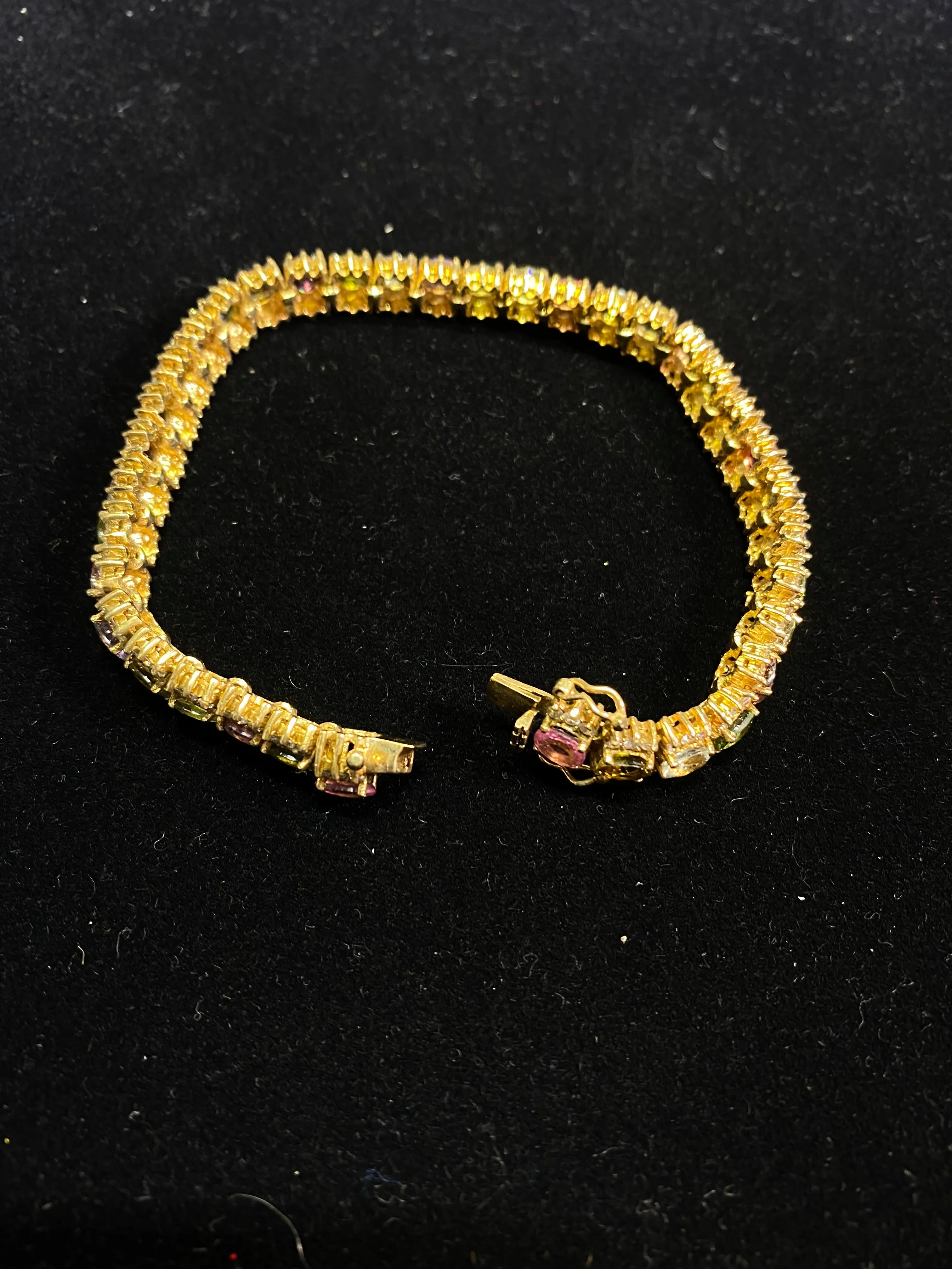 Beautiful Yellow Gold Multi-stone Diamond, Citrine, Peridot, Pink Topaz, & Diamond Bracelet - $15K APR Value w/ CoA!