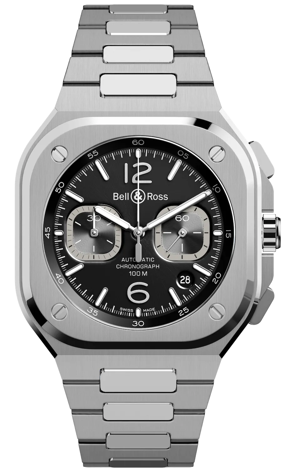 Bell & Ross Watch BR 05 Chrono Black Steel Bracelet D