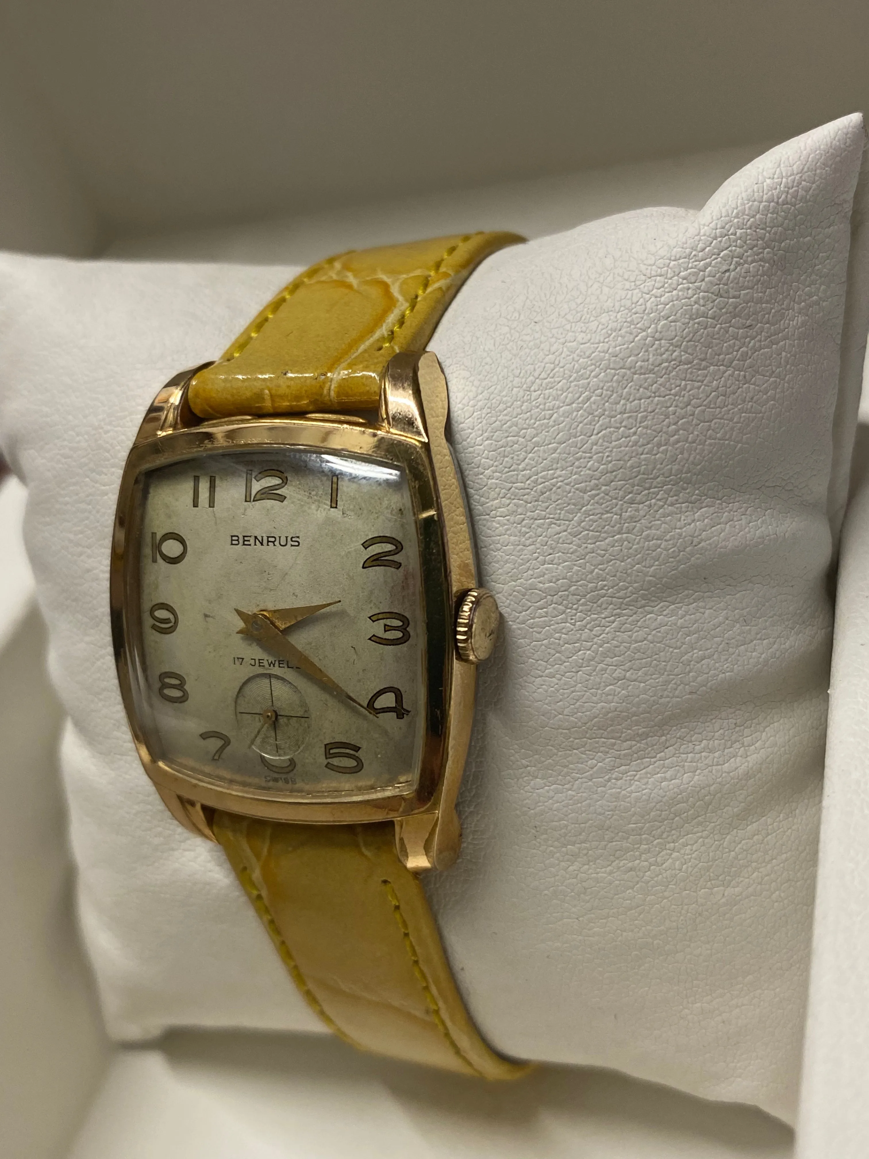 BENRUS Vintage 1950's SS Men's Wristwatch Rare Beautiful Design - $4K APR w/ COA