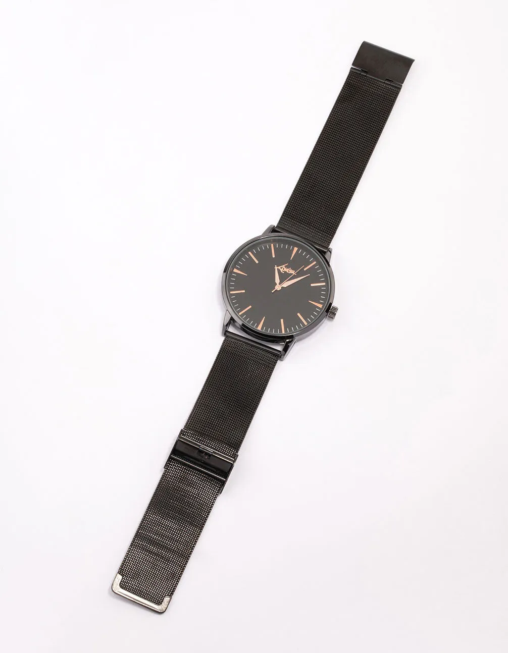 Black Coated Extra Thick Mesh Watch
