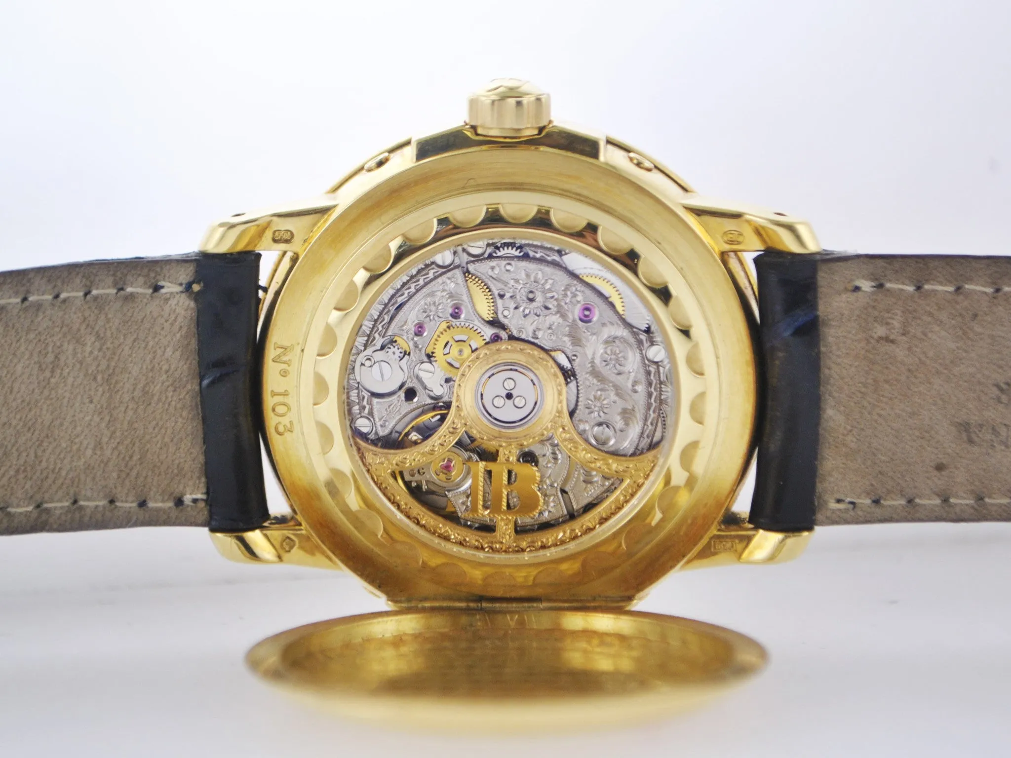 BLANCPAIN 18K YG Day-Date Moonphase & Flip Case Skeleton Back - $200K APR w/ COA